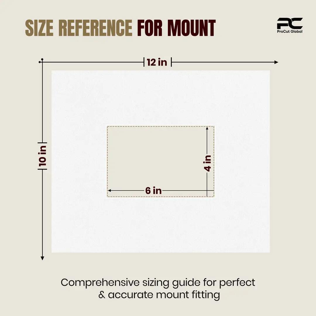 Ice White 12x10" Picture Mount With 6x4" Aperture | Acid-Free Mat Board For Photos & Artwork thumbnail 3