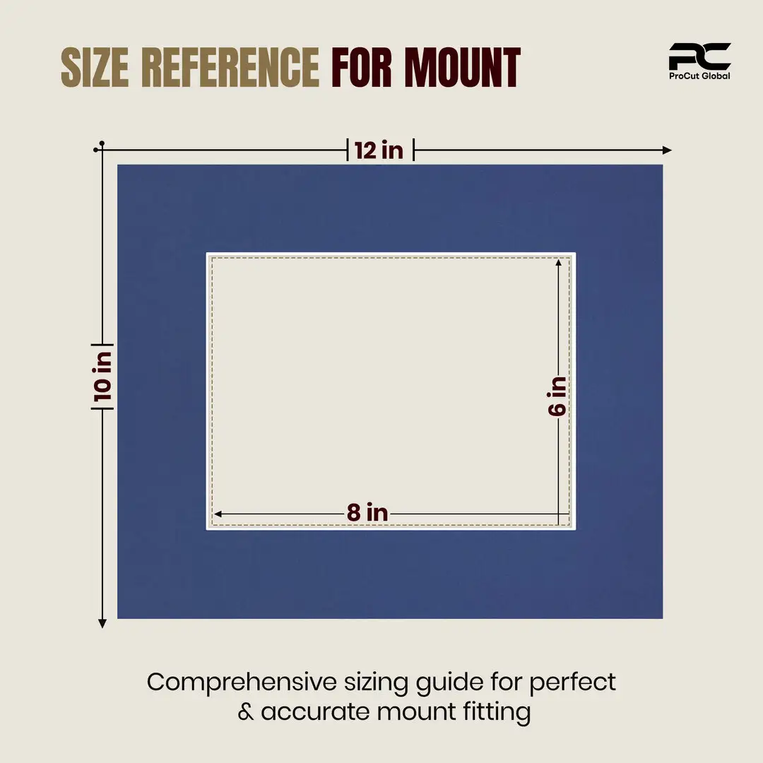 Blue 12x10" Picture Mount With 8x6" Aperture | Acid-Free Mat Board For Photos & Artwork thumbnail 3