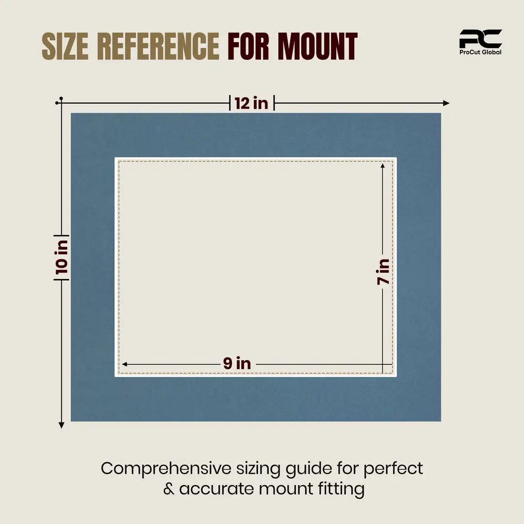 Pompador 12x10" Picture Mount With 9x7" Aperture | Acid-Free Mat Board For Photos & Artwork thumbnail 3