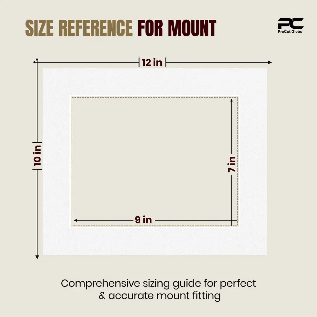 Ice White 12x10" Picture Mount With 9x7" Aperture | Acid-Free Mat Board For Photos & Artwork thumbnail 3