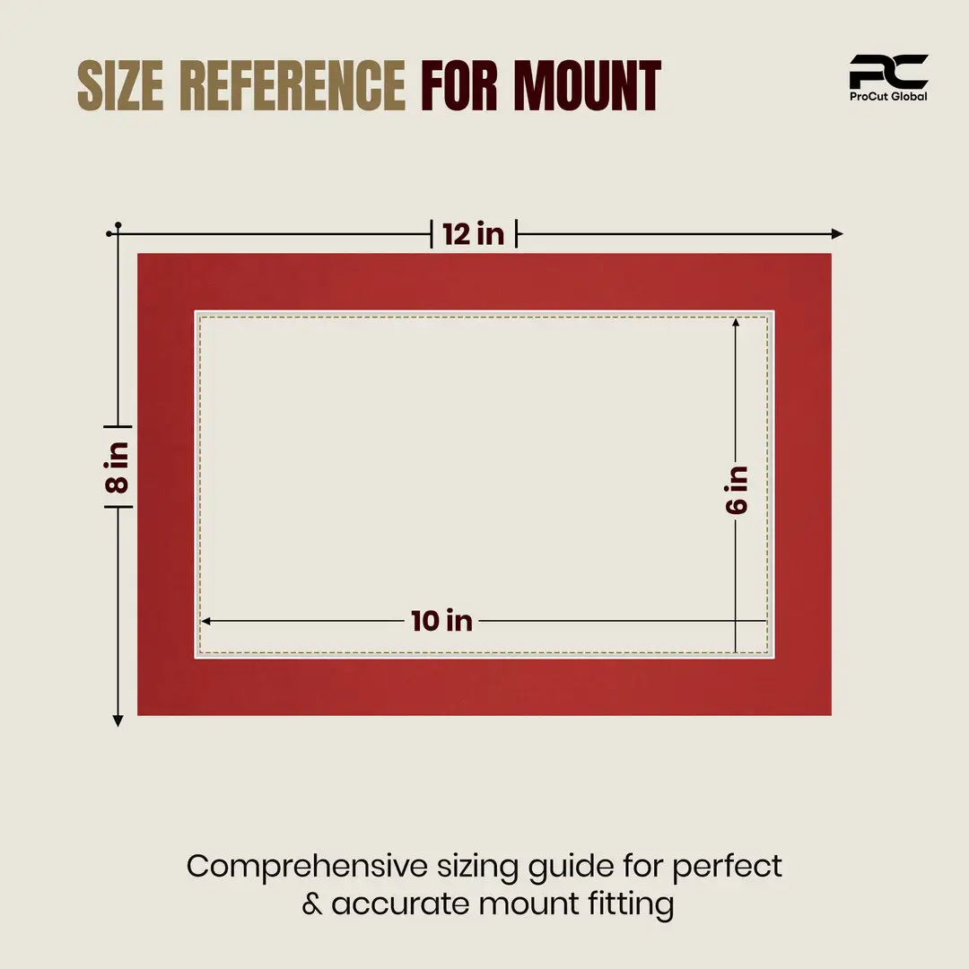 Crimson 12x8" Picture Mount With 10x6" Aperture | Acid-Free Mat Board For Photos & Artwork thumbnail 3