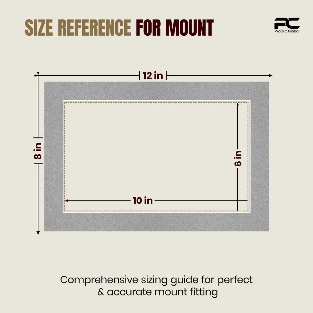 Silver 12x8" Picture Mount With 10x6" Aperture | Acid-Free Mat Board For Picture Frames thumbnail 3