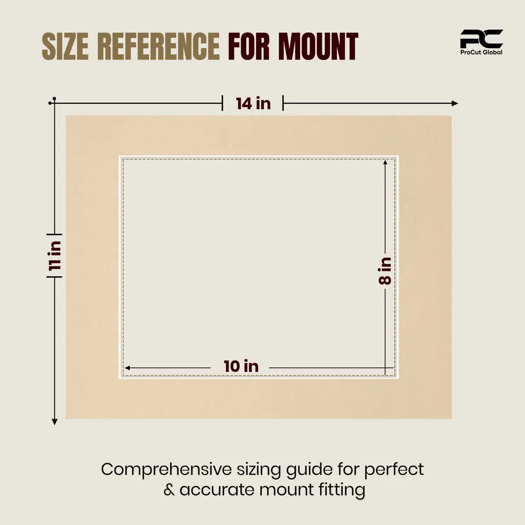 Ivory 14x11" Picture Mount With 10x8" Aperture | Acid-Free Mat Board For Photos & Artwork thumbnail 3