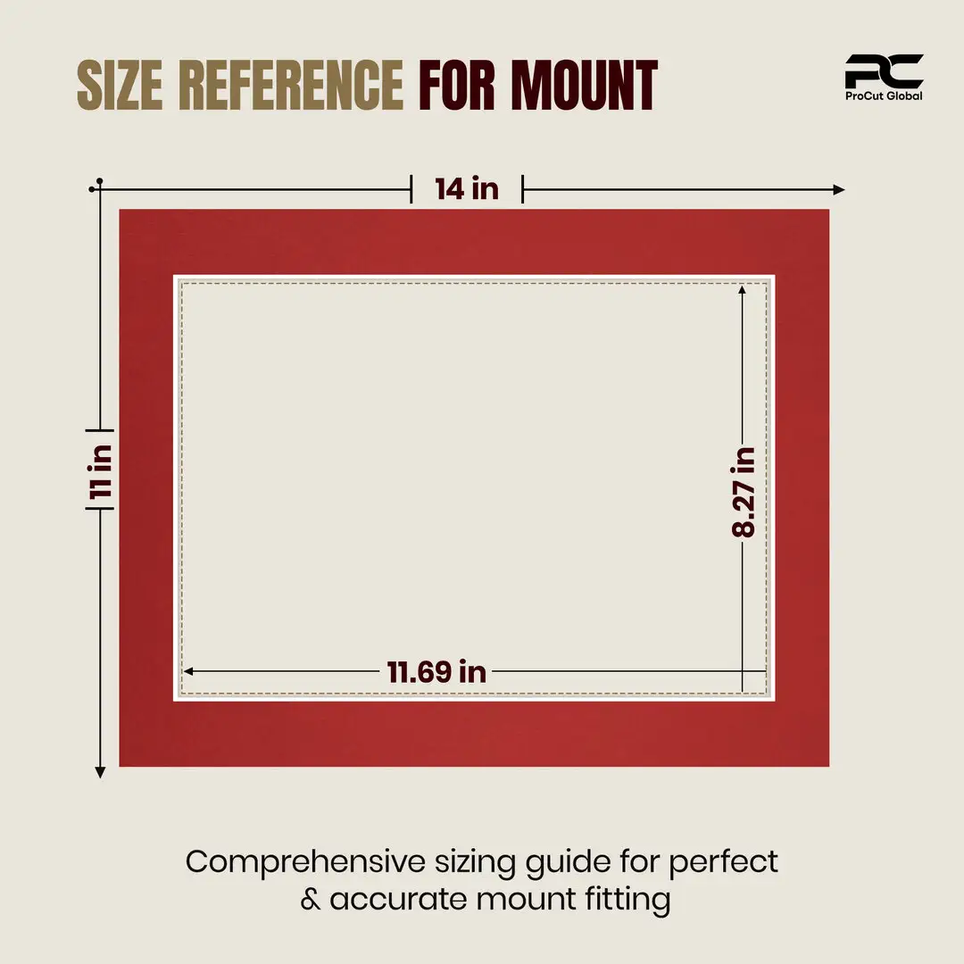 Crimson 14x11" Picture Mount With A4 Aperture | Acid-Free Mat Board For Photos & Artwork thumbnail 3