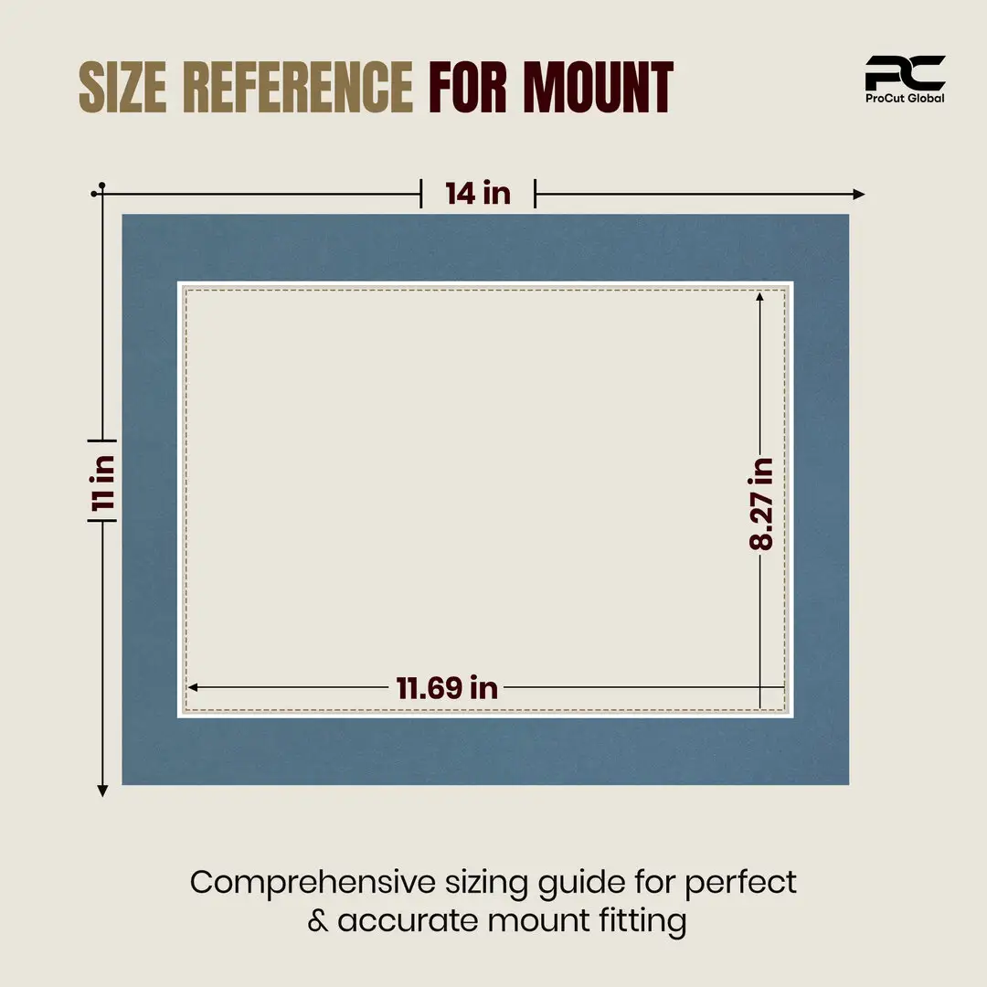 Pompador 14x11" Picture Mount With A4 Aperture | Acid-Free Mat Board For Picture Frames thumbnail 3