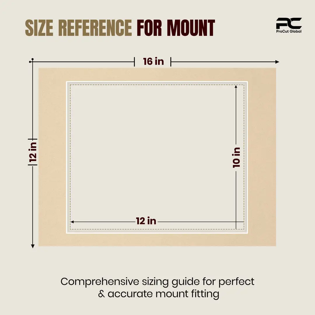 Ivory 16x12" Picture Mount With 12x10" Aperture | Acid-Free Mat Board For Photos & Artwork thumbnail 3