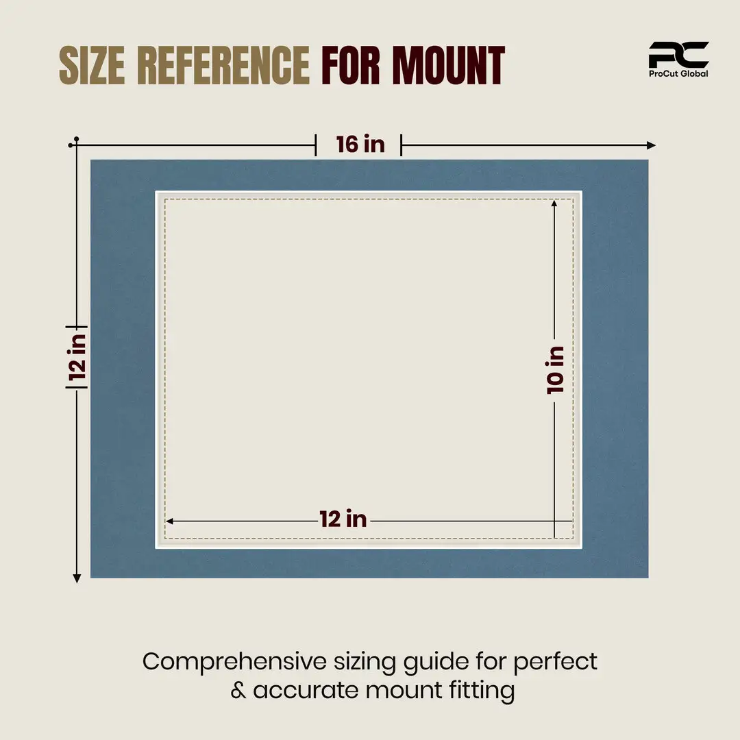 Pompador 16x12" Picture Mount With 12x10" Aperture | Acid-Free Picture Mount Board thumbnail 3