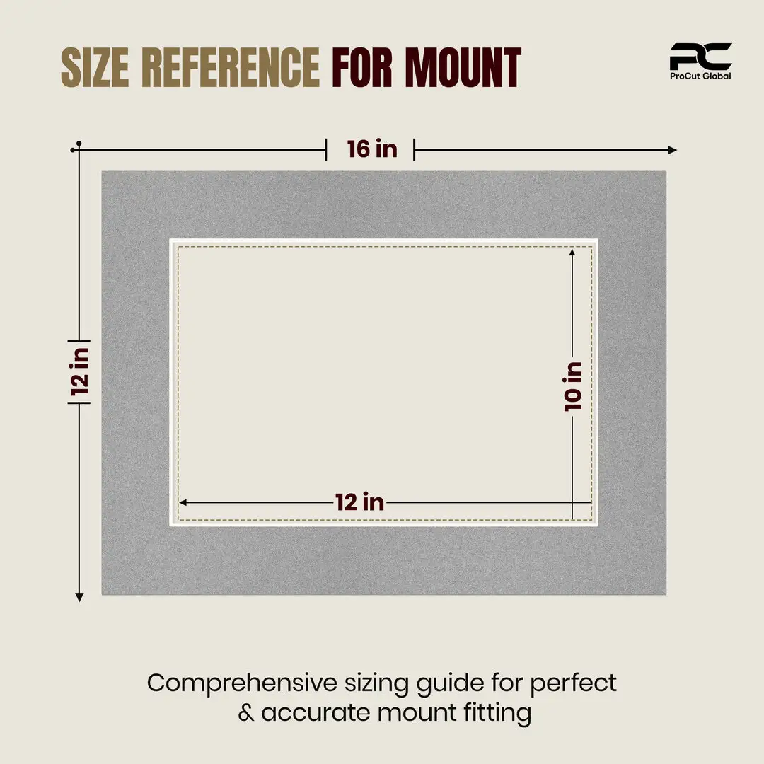 Silver 16x12" Picture Mount With 12x8" Aperture | Acid-Free Mat Board For Photos & Artwork thumbnail 3