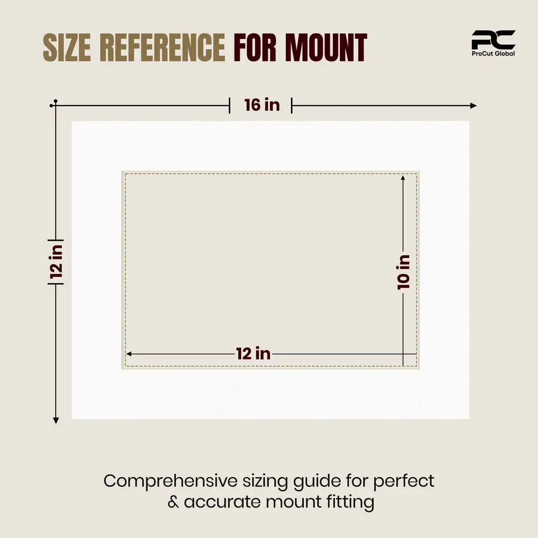 Ice White 16x12" Picture Mount With 12x8" Aperture | Acid-Free Mat Board For Photos & Artwork thumbnail 3