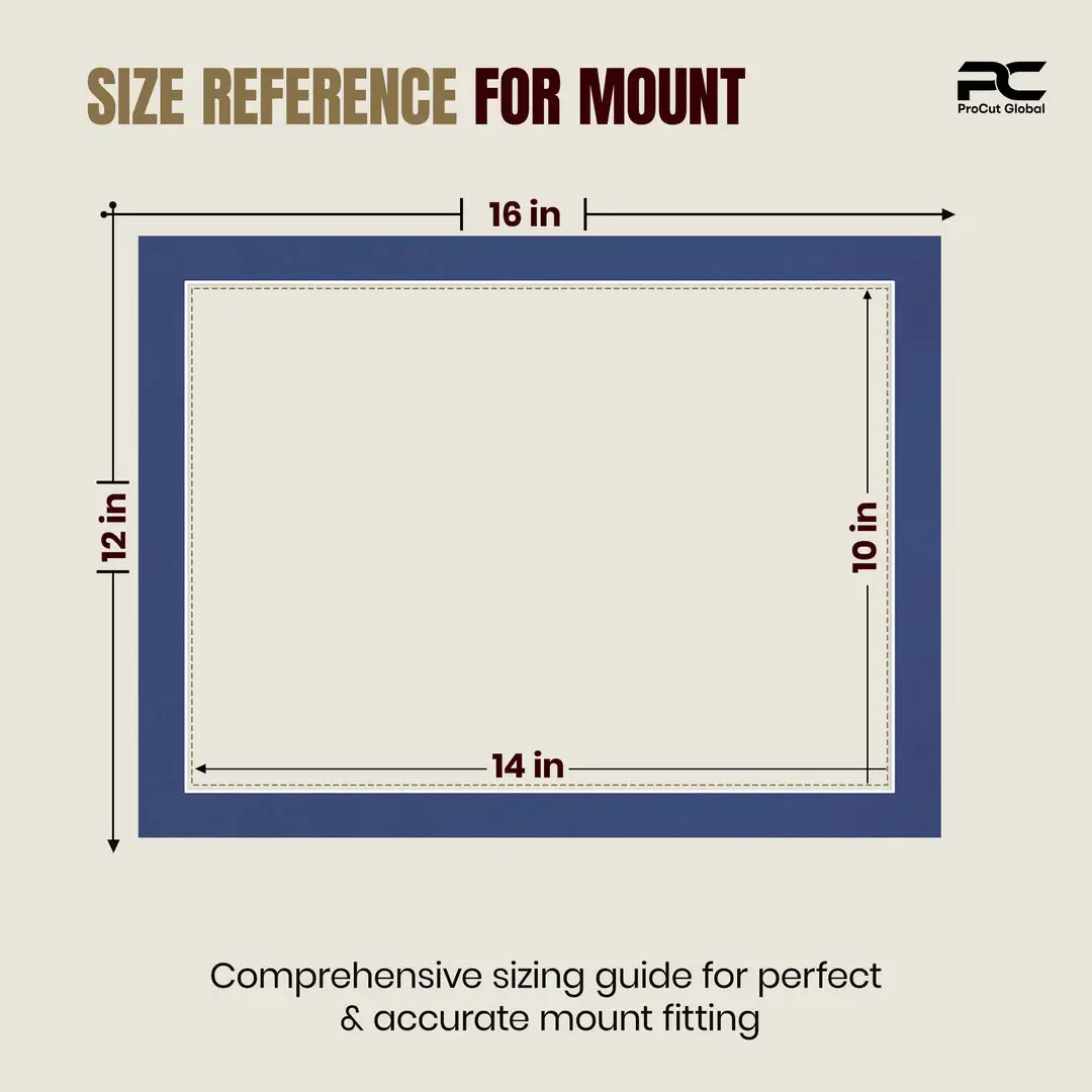 Blue 16x12" Picture Mount With 14x10" Aperture | Acid-Free Picture Mount Board thumbnail 3