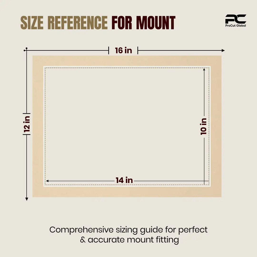 Ivory 16x12" Picture Mount With 14x10" Aperture | Acid-Free Mat Board For Photos & Artwork thumbnail 3