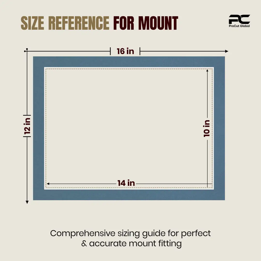 Pompador 16x12" Picture Mount With 14x10" Aperture | Acid-Free Mat Board For Picture Frames thumbnail 3