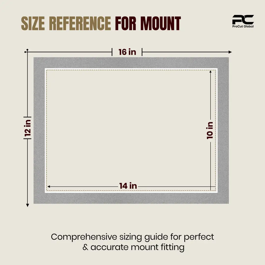Silver 16x12" Picture Mount With 14x10" Aperture | Acid-Free Picture Mount Board thumbnail 3