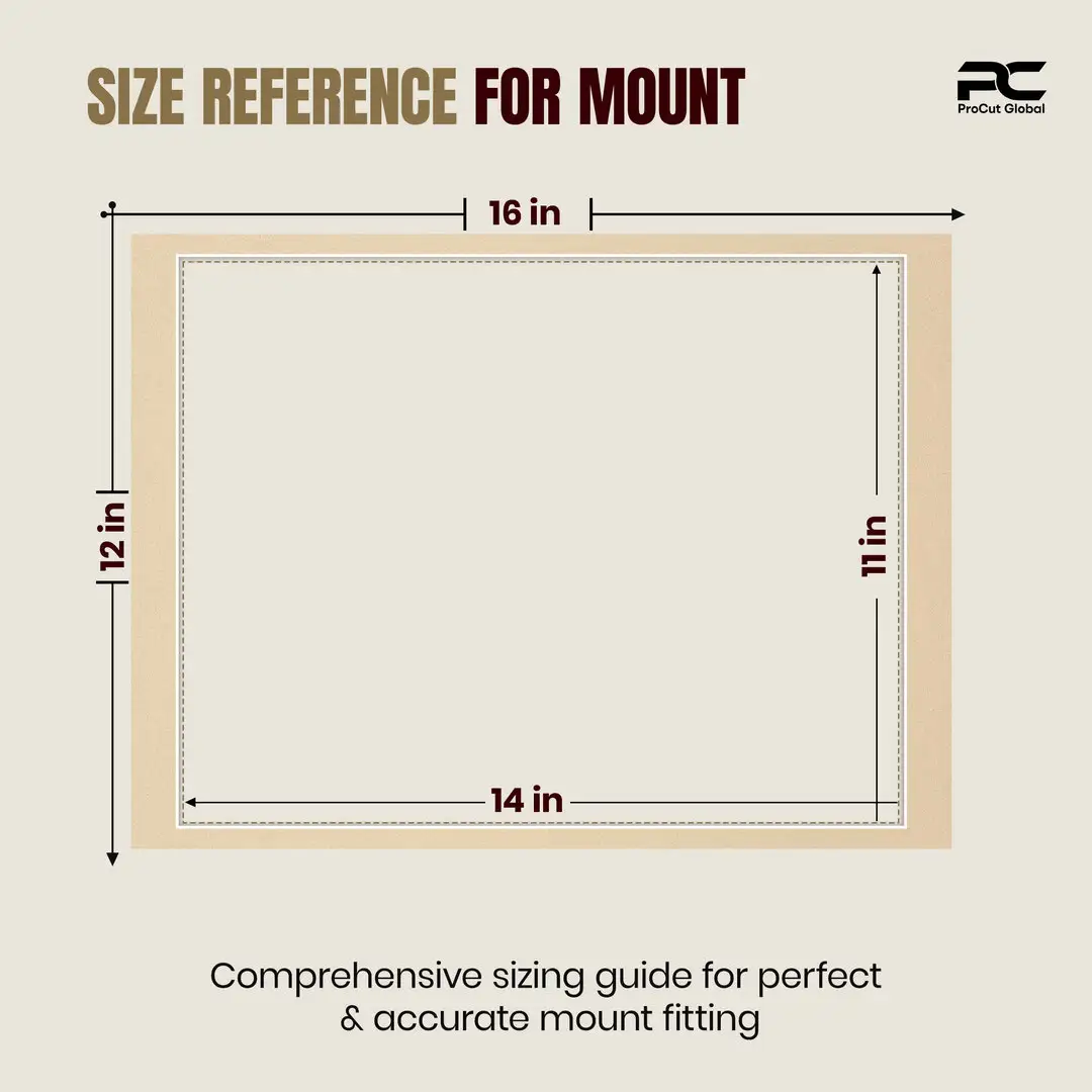 Ivory 16x12" Picture Mount With 14x11" Aperture | Acid-Free Picture Mount Board thumbnail 3
