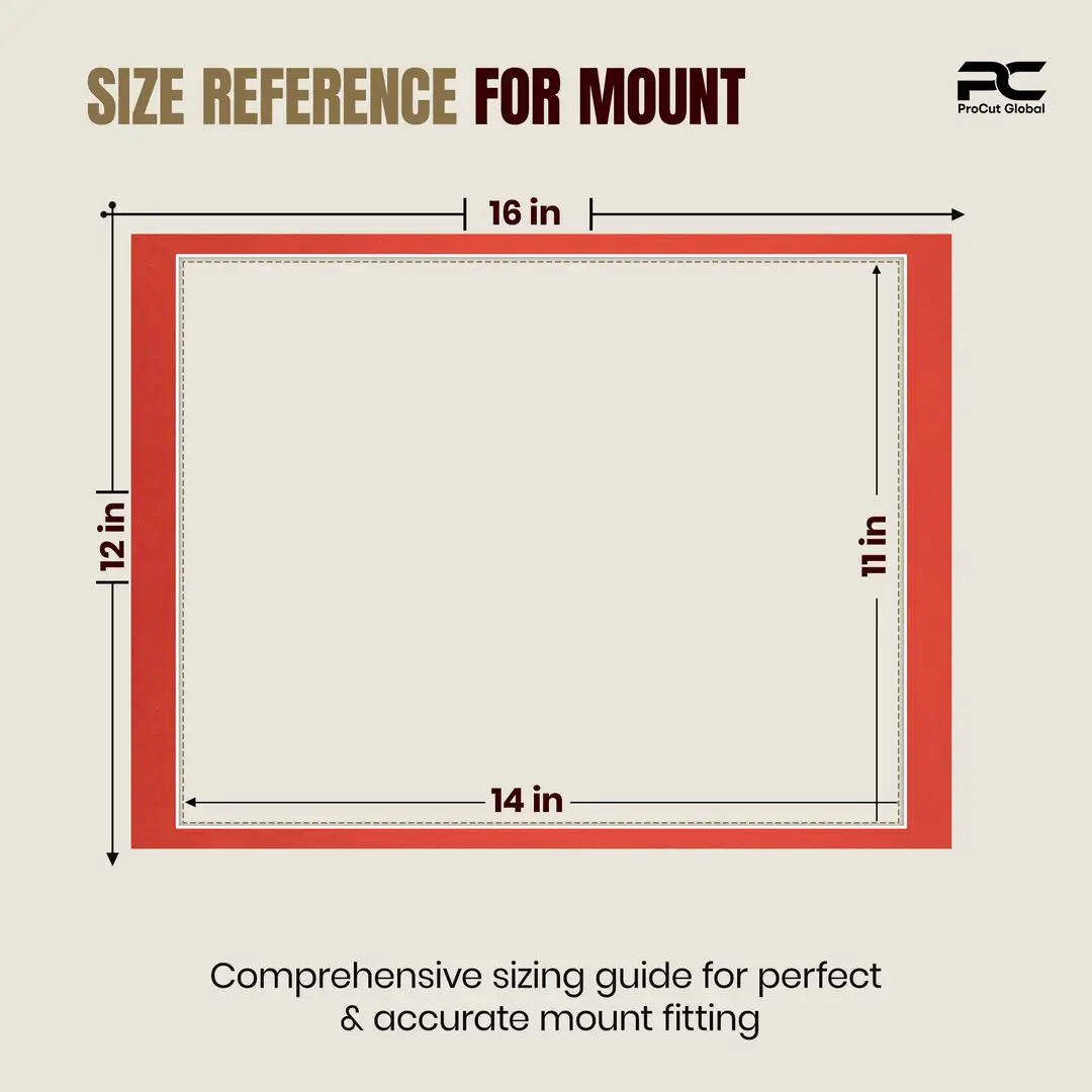 Poppy Red 16x12" Picture Mount With 14x11" Aperture | Acid-Free Mat Board For Picture Frames thumbnail 3