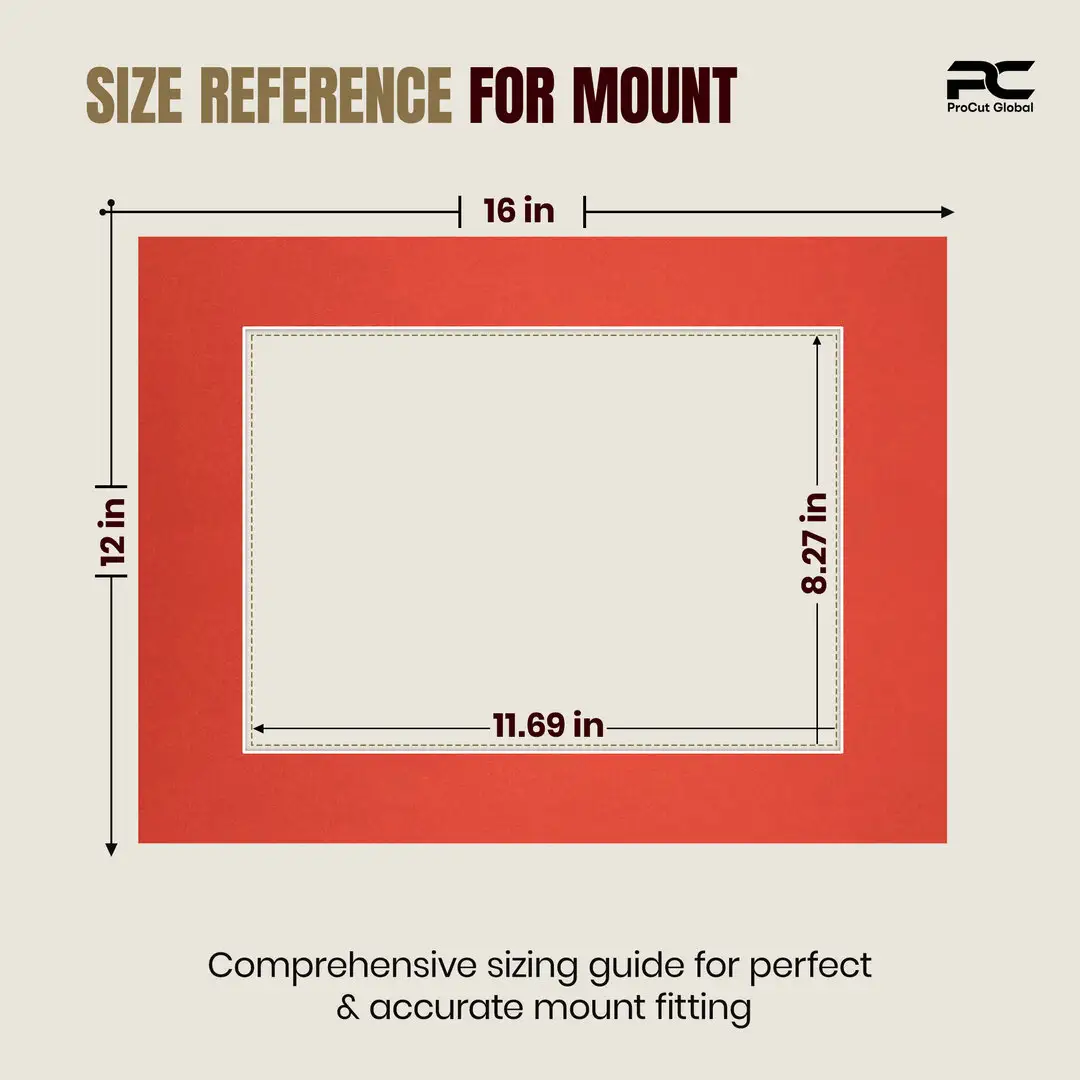 Poppy Red 16x12" Picture Mount With A4 Aperture | Acid-Free Picture Mount Board thumbnail 3