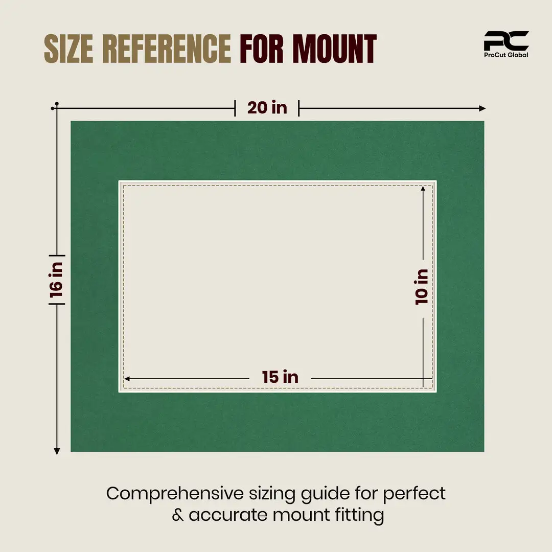 Emerald (Green) 20x16" Picture Mount With 15x10" Aperture | Acid-Free Mat Board For Photos & Artwork thumbnail 3