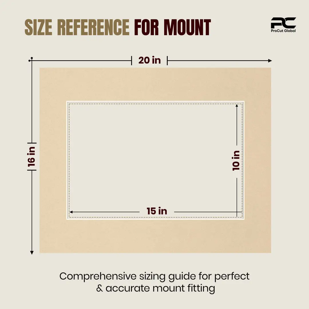 Ivory 20x16" Picture Mount With 15x10" Aperture | Acid-Free Picture Mount Board thumbnail 3