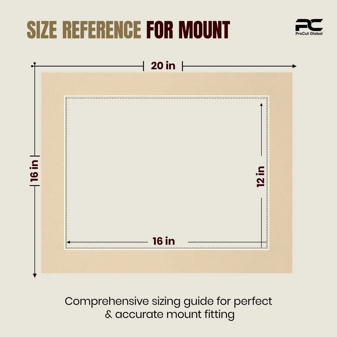 Ivory 20x16" Picture Mount With 16x12" Aperture | Acid-Free Mat Board For Photos & Artwork thumbnail 3