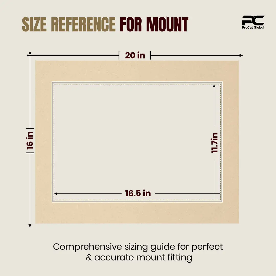 Ivory 20x16" Picture Mount With A3 Aperture | Acid-Free Mat Board For Photos & Artwork thumbnail 3