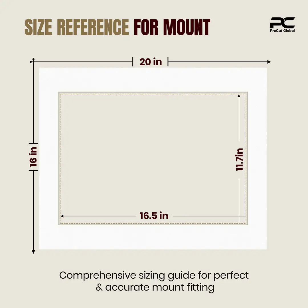 Ice White 20x16" Picture Mount With A3 Aperture | Acid-Free Mat Board For Photos & Artwork thumbnail 3