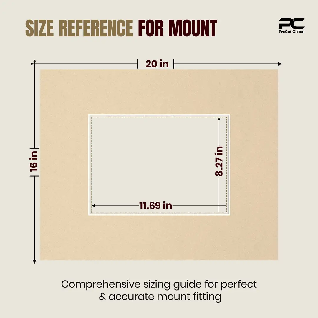 Ivory 20x16" Picture Mount With A4 Aperture | Acid-Free Mat Board For Picture Frames thumbnail 3
