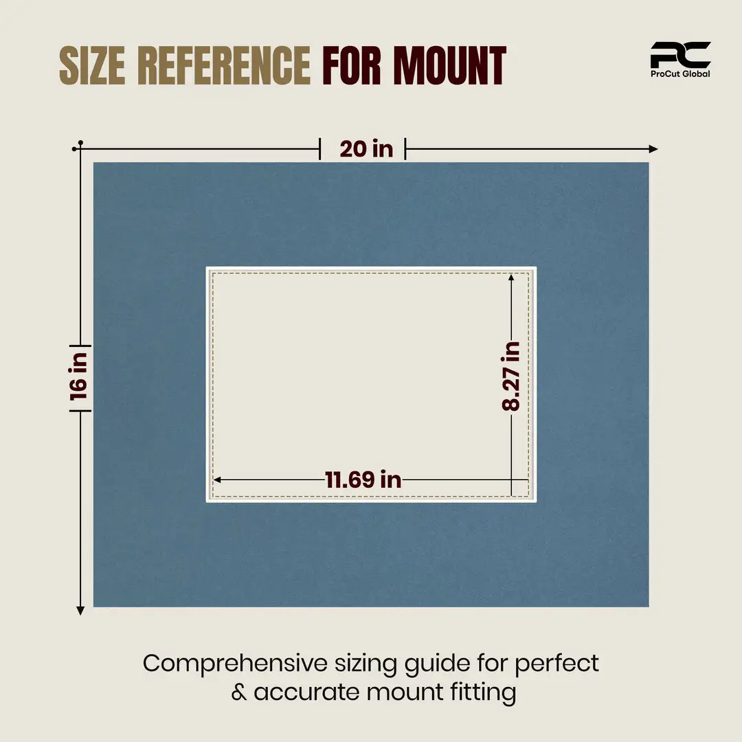 Pompador 20x16" Picture Mount With A4 Aperture | Acid-Free Mat Board For Picture Frames thumbnail 3