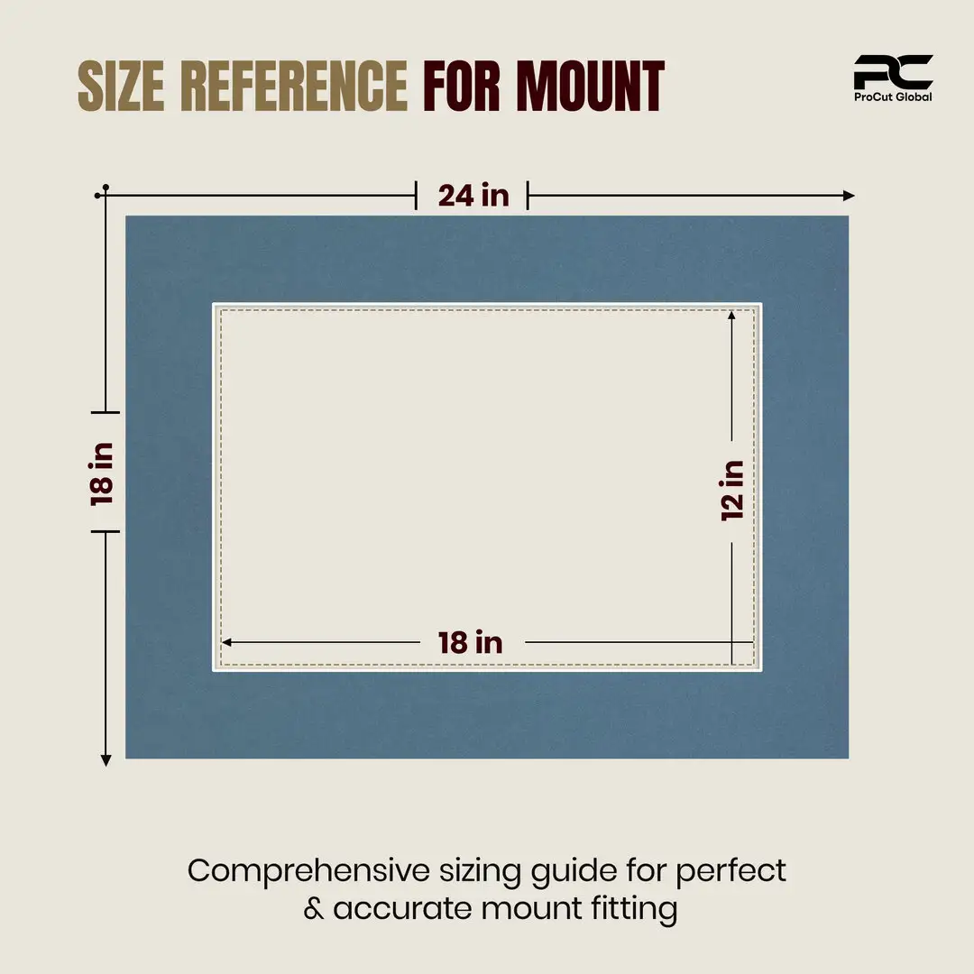 Pompador 24x18" Picture Mount With 18x12" Aperture | Acid-Free Mat Board For Photos & Artwork thumbnail 3