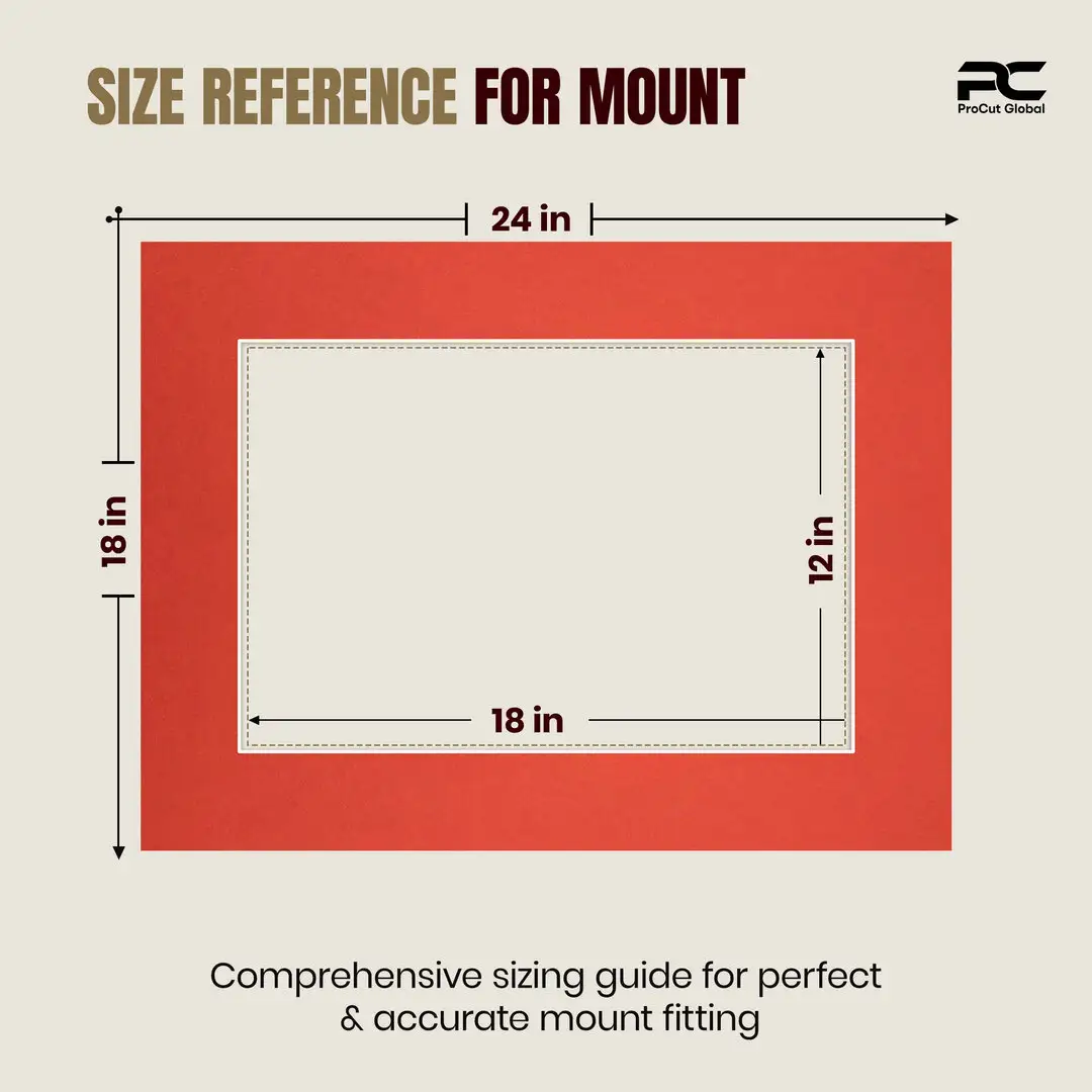 Poppy Red 24x18" Picture Mount With 18x12" Aperture | Acid-Free Mat Board For Photos & Artwork thumbnail 3
