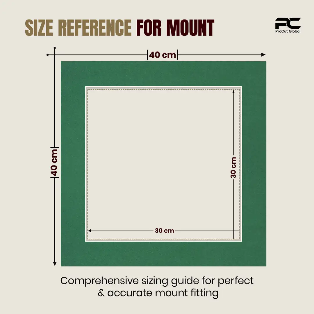 Emerald (Green) 40x40cm Picture Mount With 30x30cm Aperture | Acid-Free Mat Board For Photos & Artwork thumbnail 3