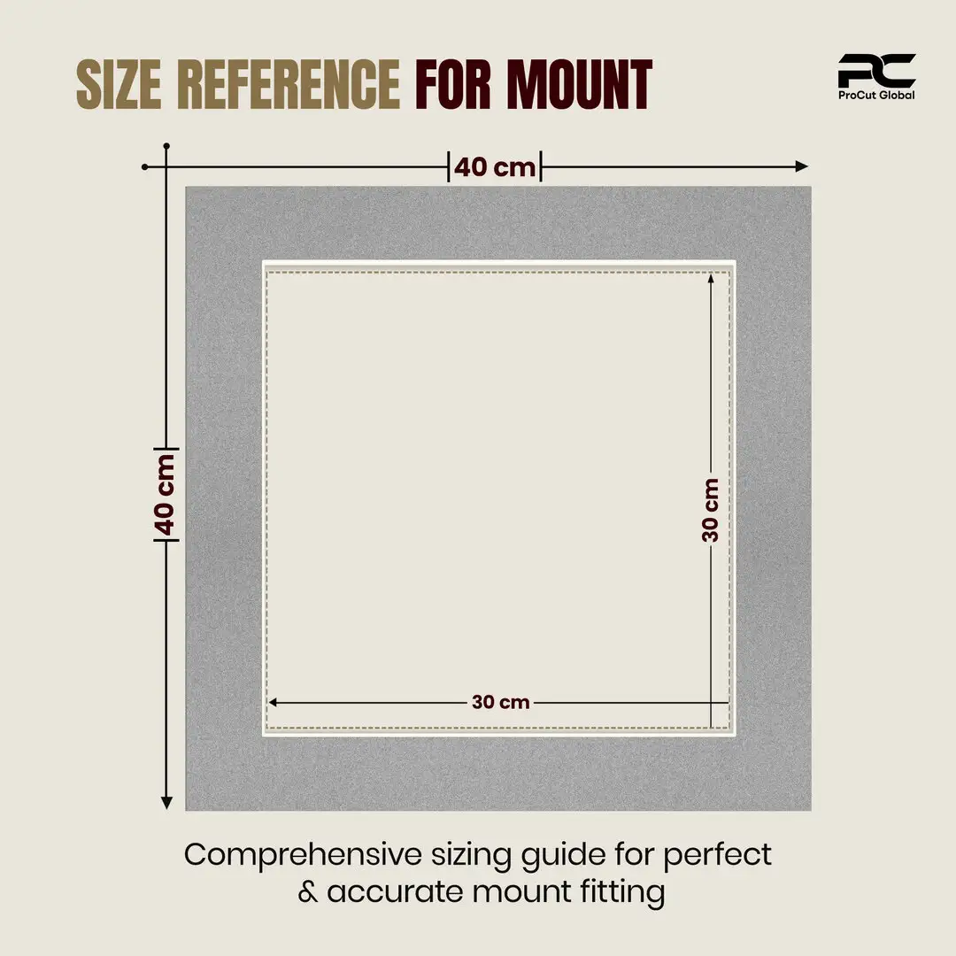Silver 40x40cm Picture Mount With 30x30cm Aperture | Acid-Free Mat Board For Picture Frames thumbnail 3