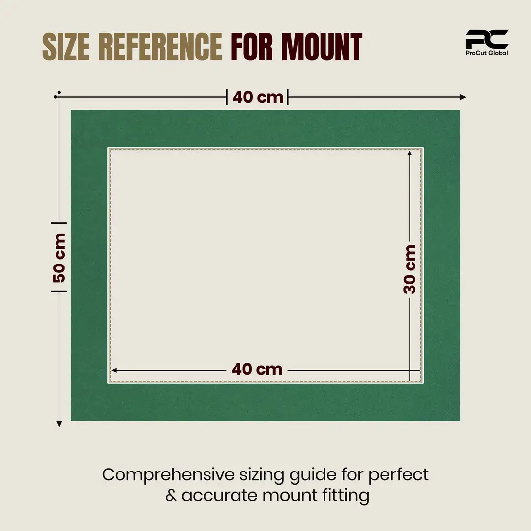 Emerald (Green) 50x40cm Picture Mount With 40x30cm Aperture | Acid-Free Mat Board For Photos & Artwork thumbnail 3