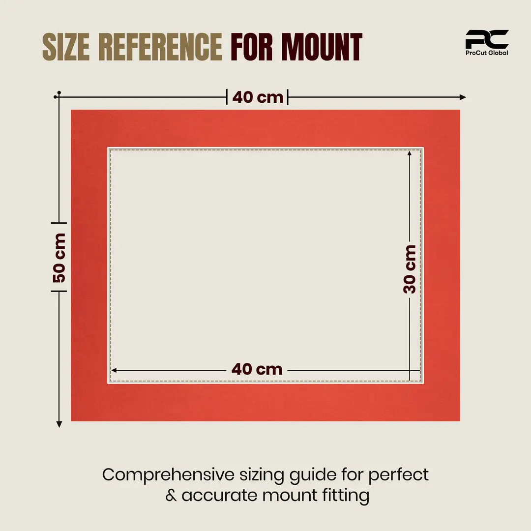 Poppy Red 50x40cm Picture Mount With 40x30cm Aperture | Acid-Free Mat Board For Photos & Artwork thumbnail 3