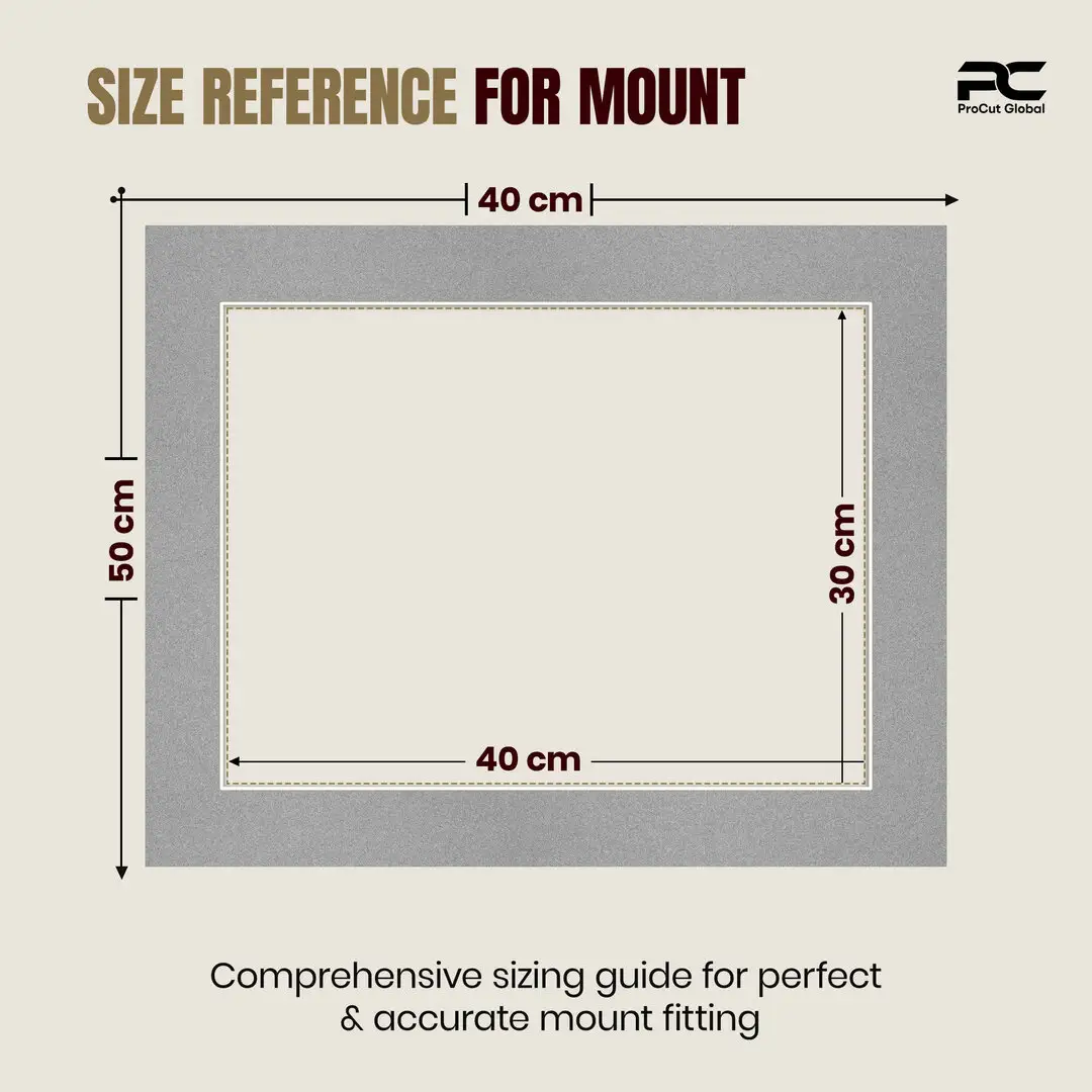 Silver 50x40cm Picture Mount With 40x30cm Aperture | Acid-Free Mat Board For Picture Frames thumbnail 3
