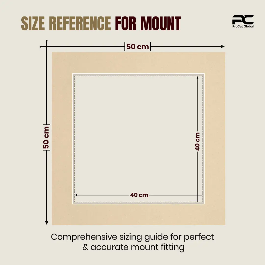 Ivory 50x50cm Picture Mount With 40x40cm Aperture | Acid-Free Mat Board For Photos & Artwork thumbnail 3