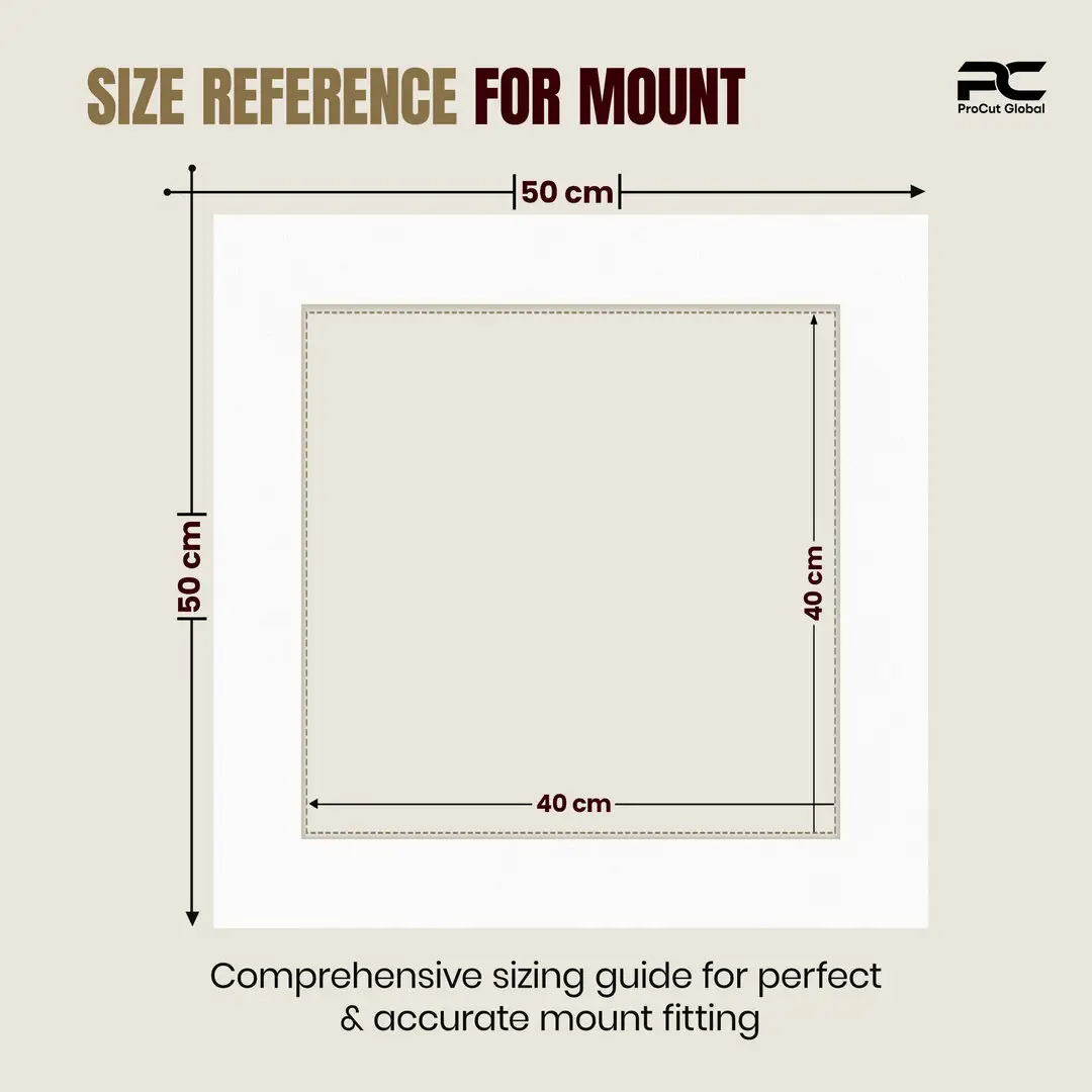 Ice White 50x50cm Picture Mount With 40x40cm Aperture | Acid-Free Mat Board For Picture Frames thumbnail 3