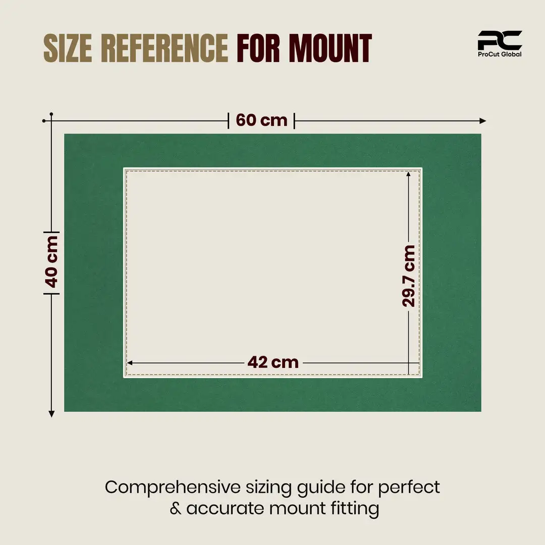 Emerald (Green) 60x40cm Picture Mount With A3 Aperture | Acid-Free Mat Board For Picture Frames thumbnail 3