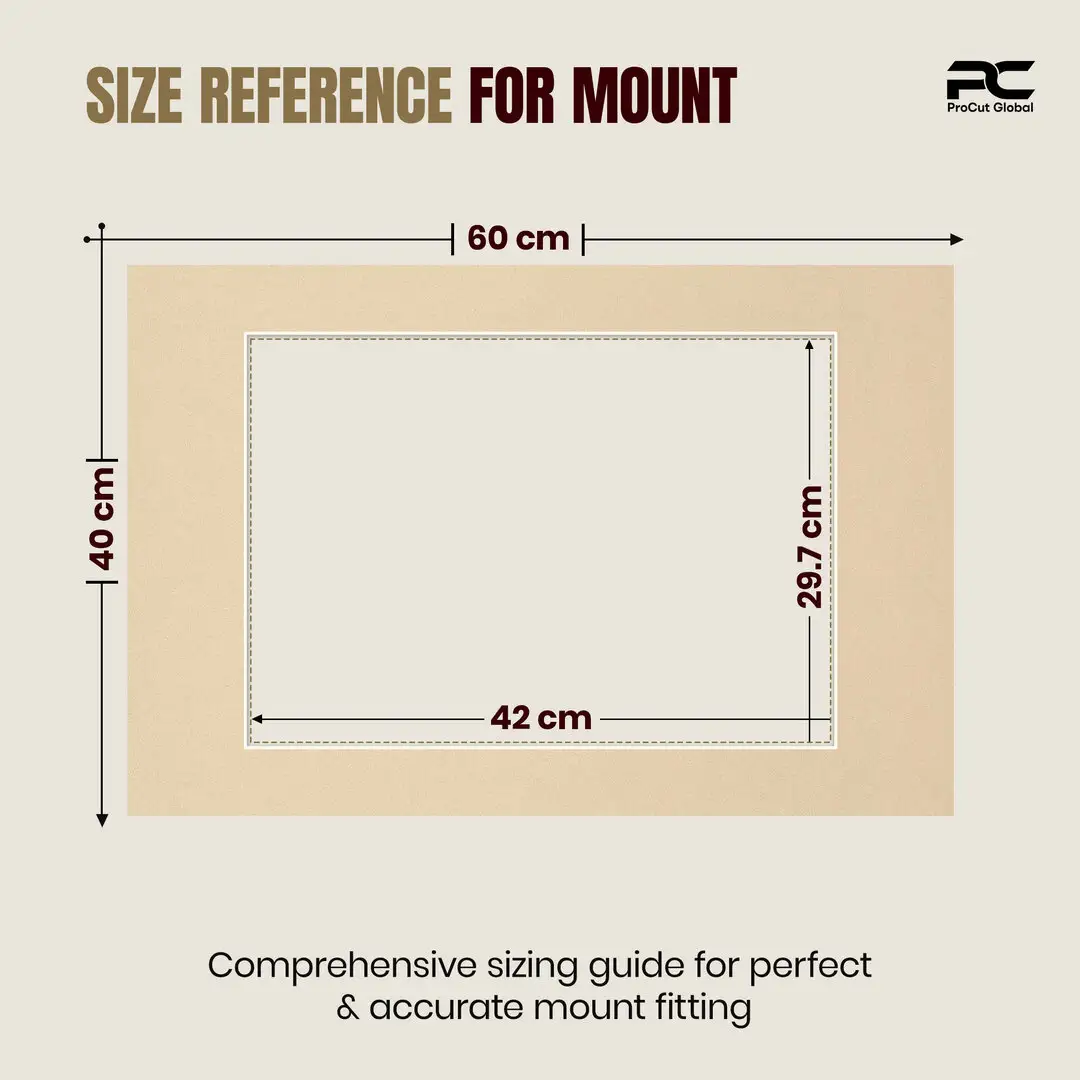 Ivory 60x40cm Picture Mount With A3 Aperture | Acid-Free Mat Board For Picture Frames thumbnail 3