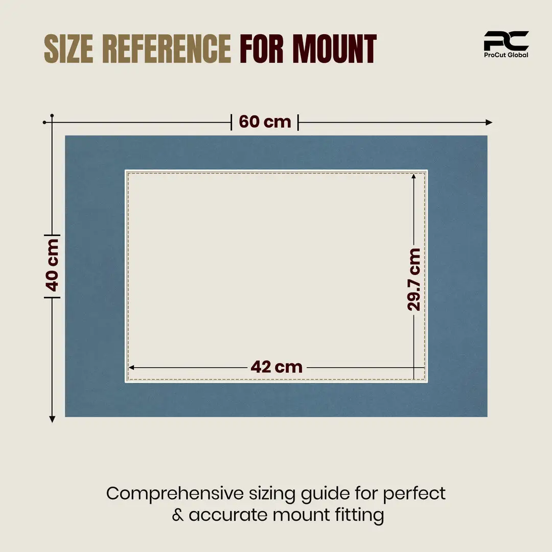Pompador 60x40cm Picture Mount With A3 Aperture | Acid-Free Mat Board For Picture Frames thumbnail 3