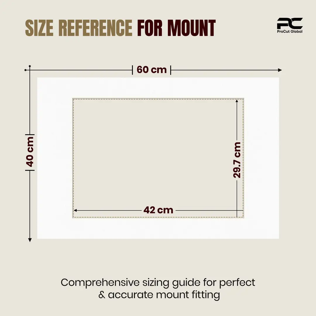 Ice White 60x40cm Picture Mount With A3 Aperture | Acid-Free Picture Mount Board thumbnail 3