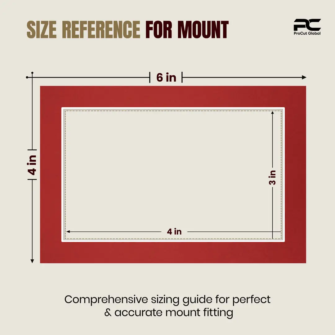 Crimson 6x4" Picture Mount With 4x3" Aperture | Acid-Free Mat Board For Photos & Artwork thumbnail 3