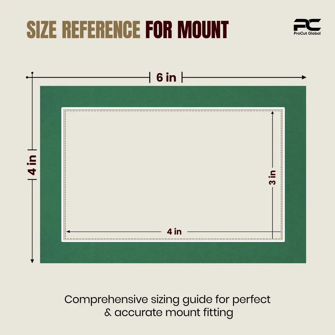 Emerald (Green) 6x4" Picture Mount With 4x3" Aperture | Acid-Free Picture Mount Board thumbnail 3