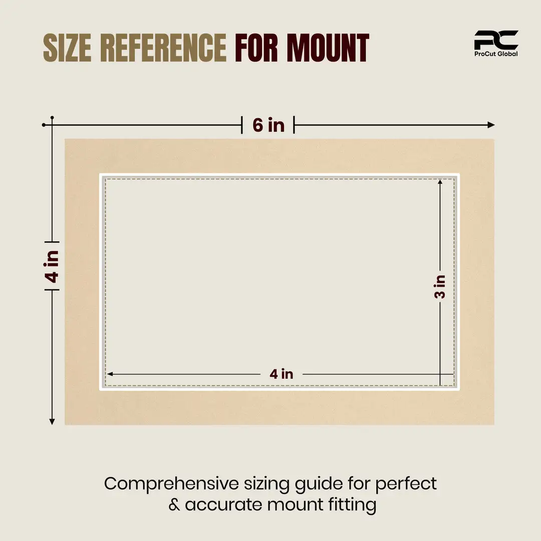 Ivory 6x4" Picture Mount With 4x3" Aperture | Acid-Free Mat Board For Picture Frames thumbnail 3