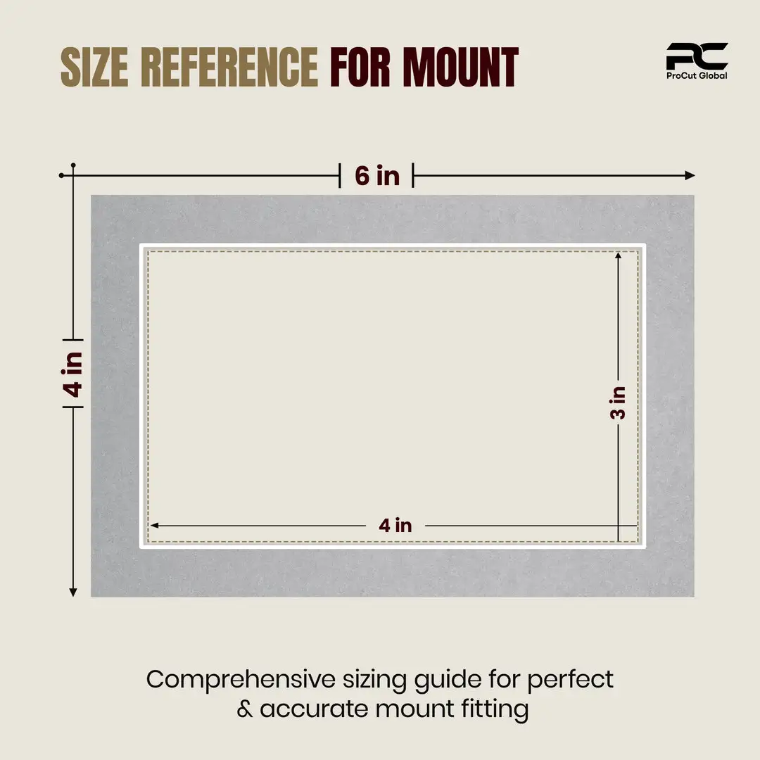 Silver 6x4" Picture Mount With 4x3" Aperture | Acid-Free Mat Board For Picture Frames thumbnail 3