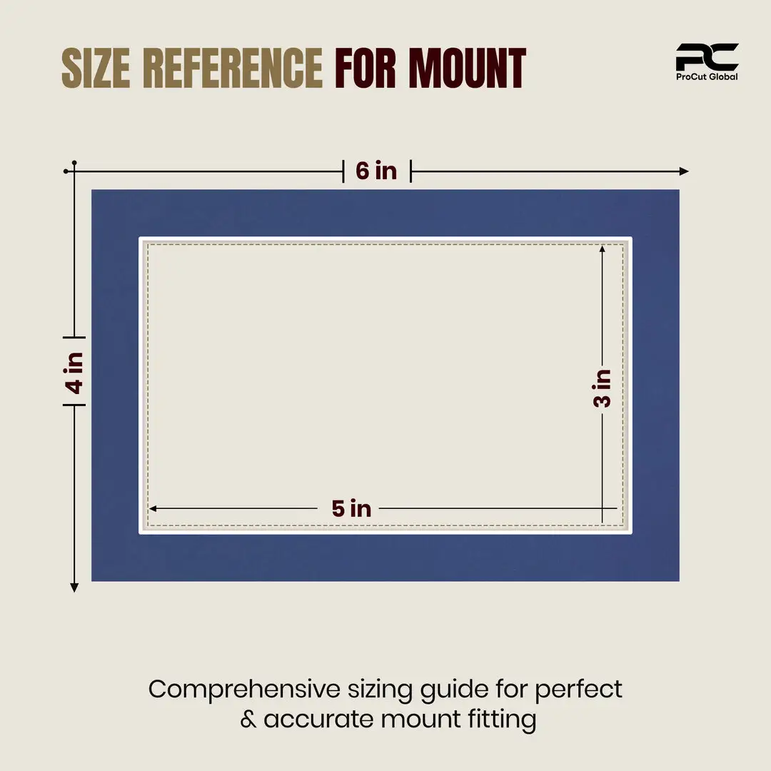 Blue 6x4" Picture Mount With 5x3" Aperture | Acid-Free Mat Board For Photos & Artwork thumbnail 3