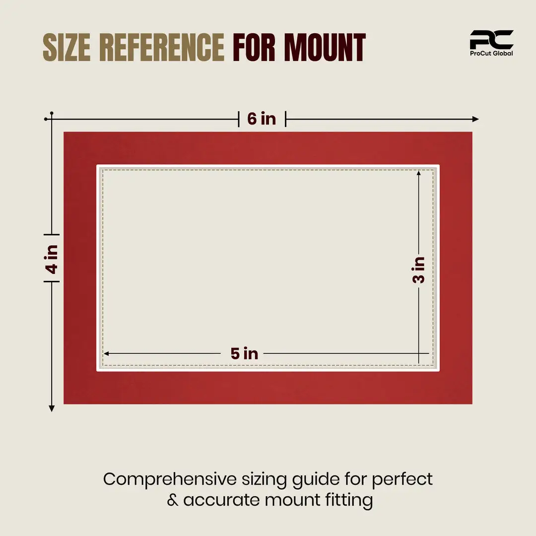 Crimson 6x4" Picture Mount With 5x3" Aperture | Acid-Free Mat Board For Picture Frames thumbnail 3