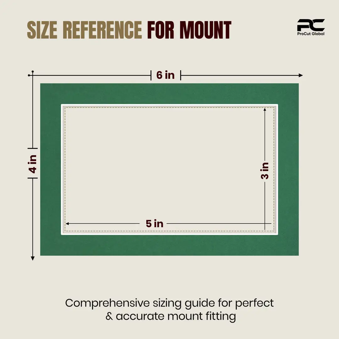 Emerald (Green) 6x4" Picture Mount With 5x3" Aperture | Acid-Free Mat Board For Photos & Artwork thumbnail 3
