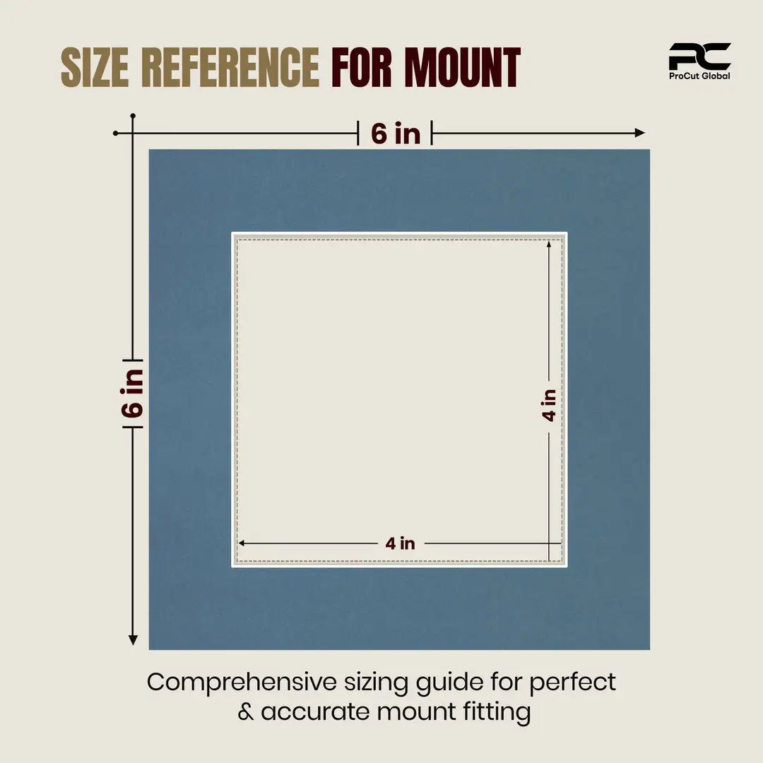 Pompador 6x6" Picture Mount With 4x4" Aperture | Acid-Free Picture Mount Board thumbnail 3