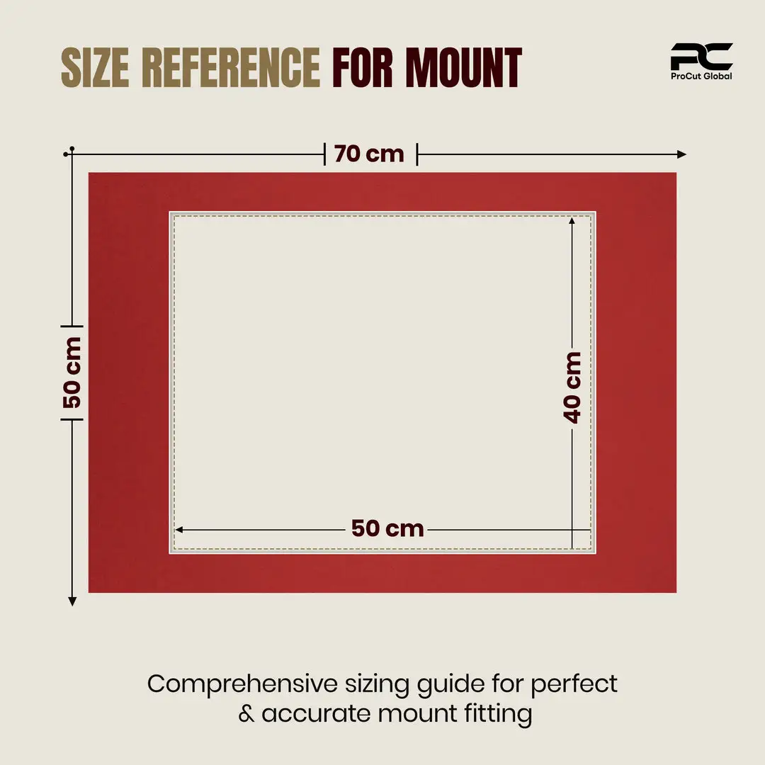 Crimson 70x50cm Picture Mount With 50x40cm Aperture | Acid-Free Mat Board For Picture Frames thumbnail 3