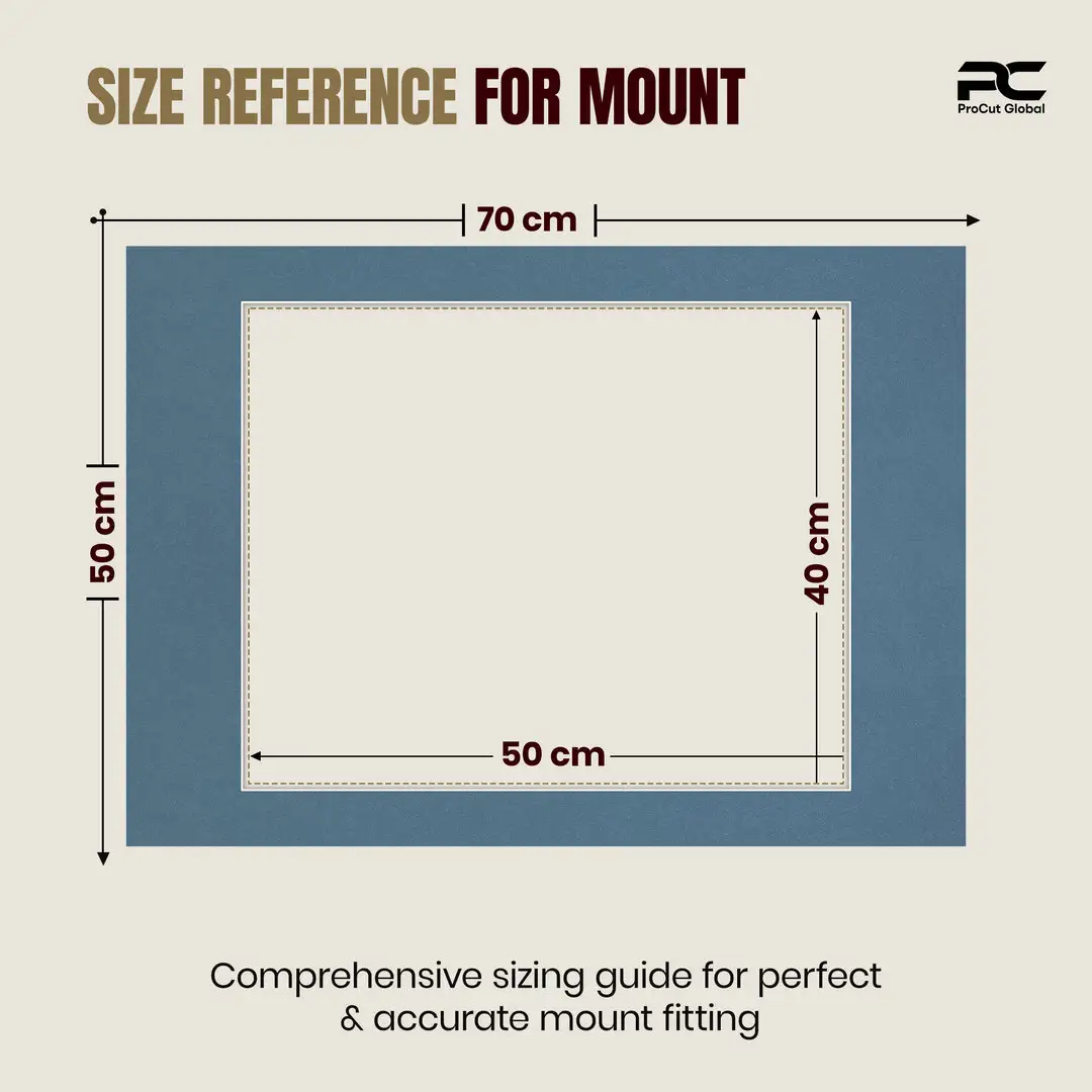 Pompador 70x50cm Picture Mount With 50x40cm Aperture | Acid-Free Mat Board For Photos & Artwork thumbnail 3